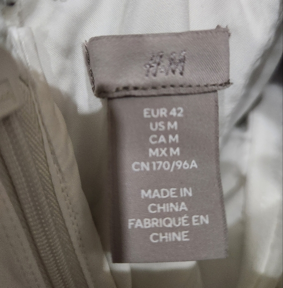 H&M White Bandeau Dress With Flared Skirt Size Medium - Picture 3 of 11